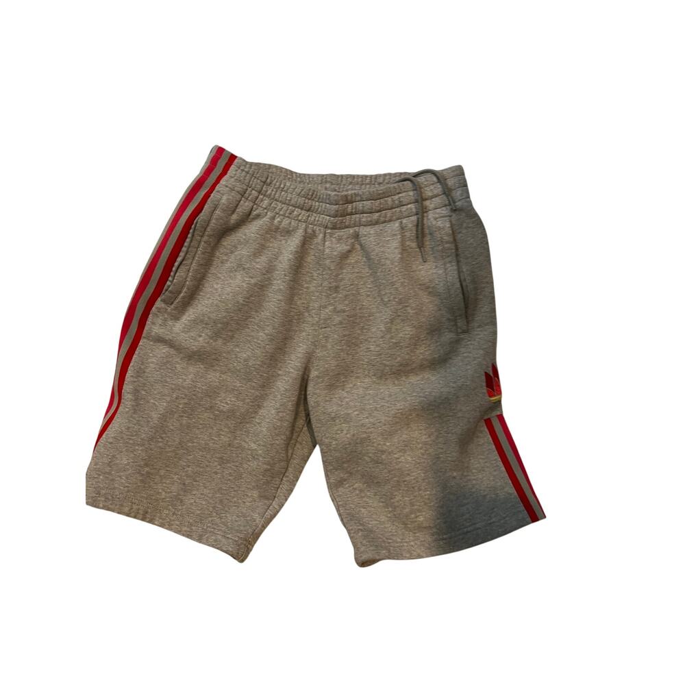 Adidas Gray w Red 6" Gray Sweat Shorts Mens Med